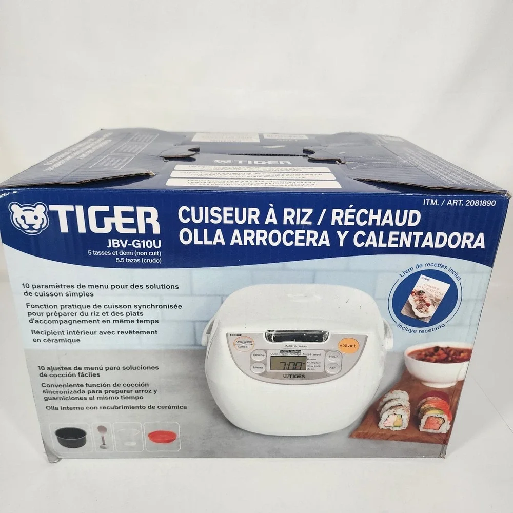 Tiger JBV-G10U 5.5 Cup Rice Cooker Warmer White New Sealed Made in Japan